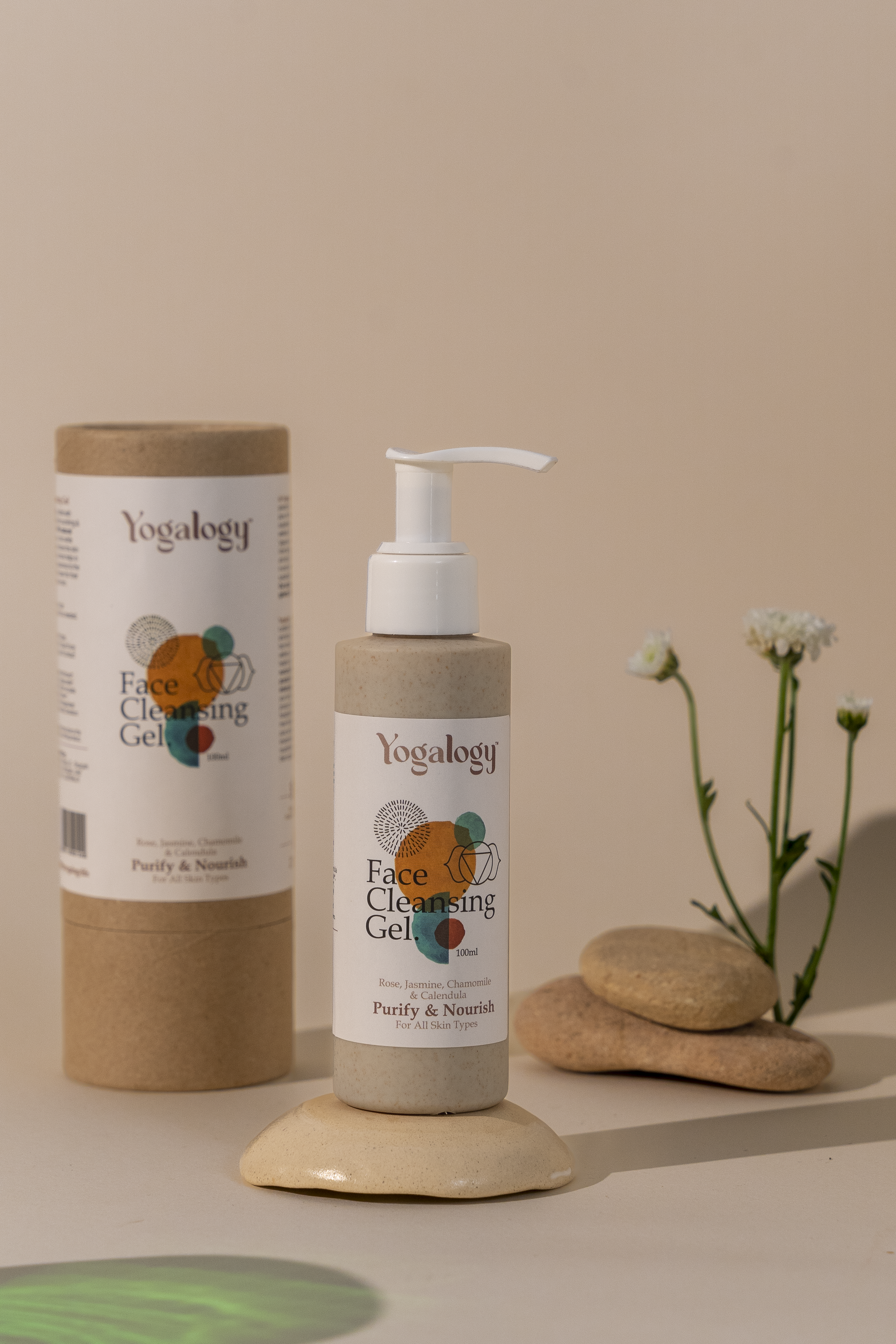 Yogalogy Purify and Nourish Face Cleansing Gel with Rose, Jasmine, Chamomile and Calendula