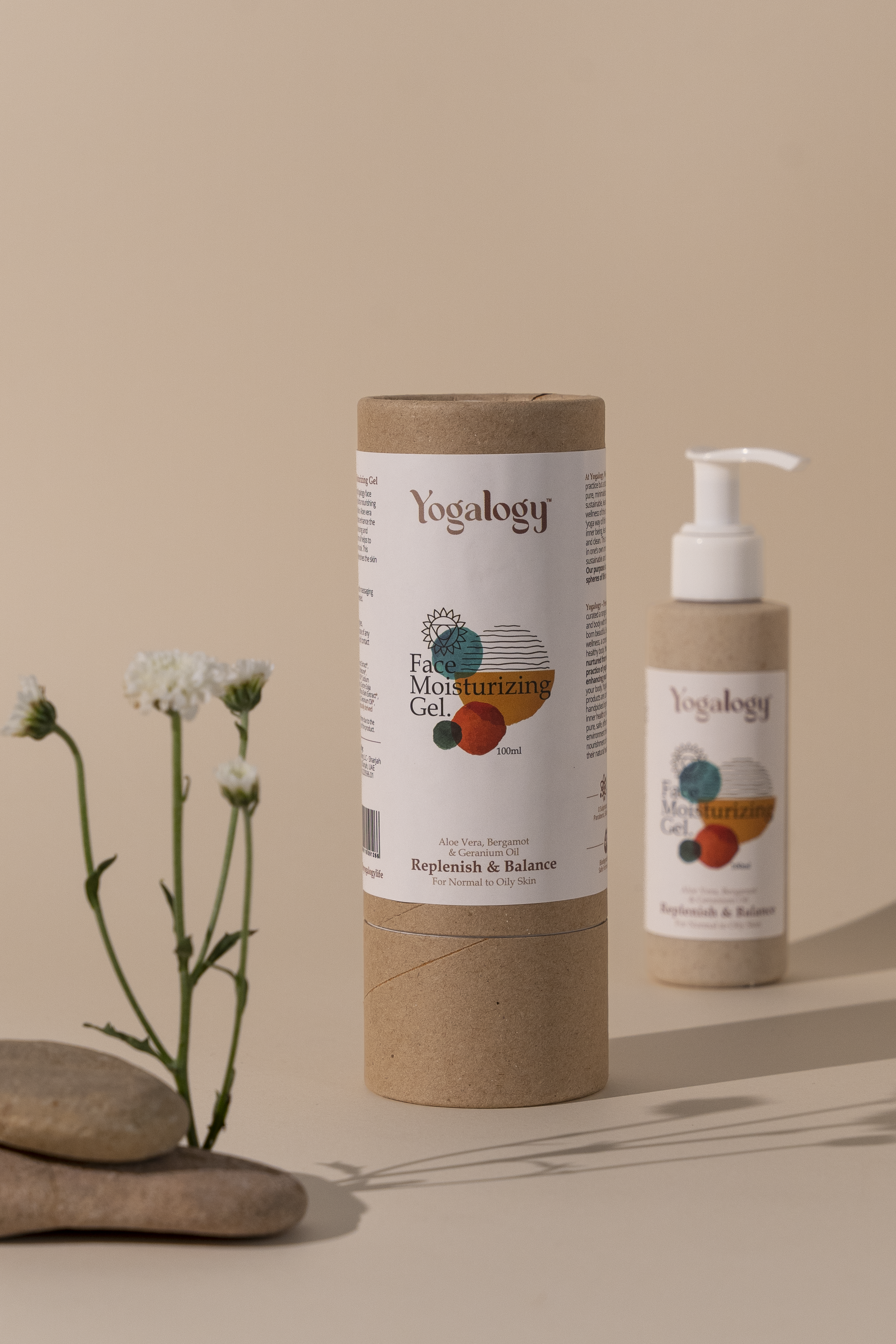 Yogalogy Replenish and Balance Face Moisturizing Gel: Aloe vera, Bergamot and Geranium oil