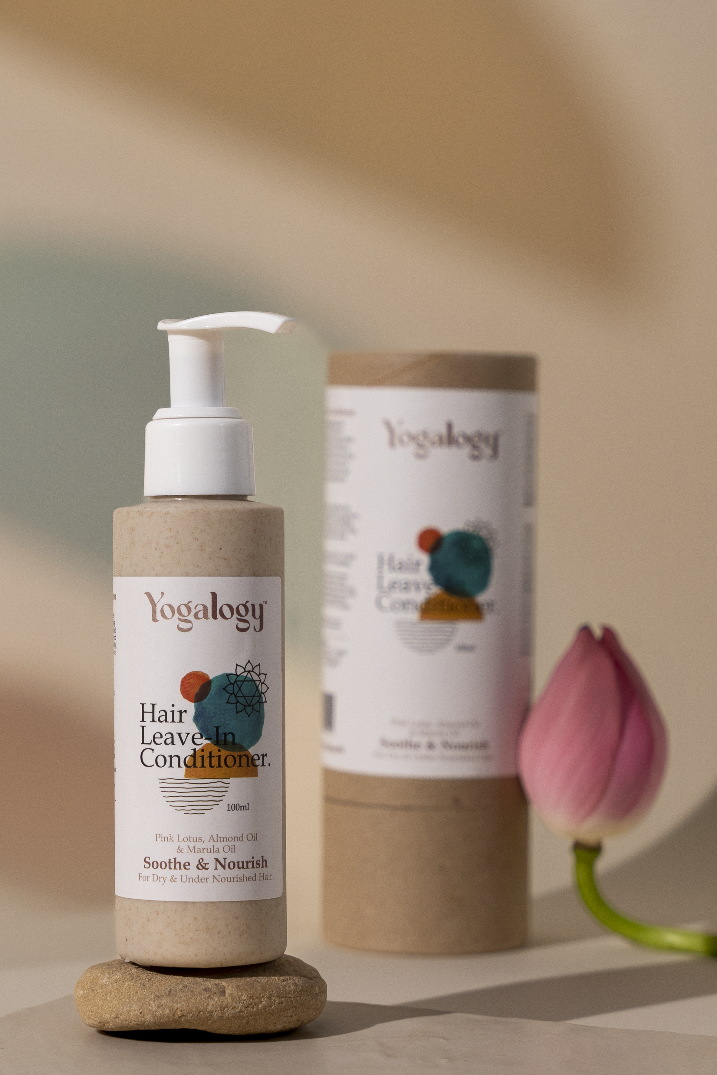 Yogalogy Soothe and Nourish Hair Leave-In Conditioner with Pink Lotus, Almond Oil and Marula Oil