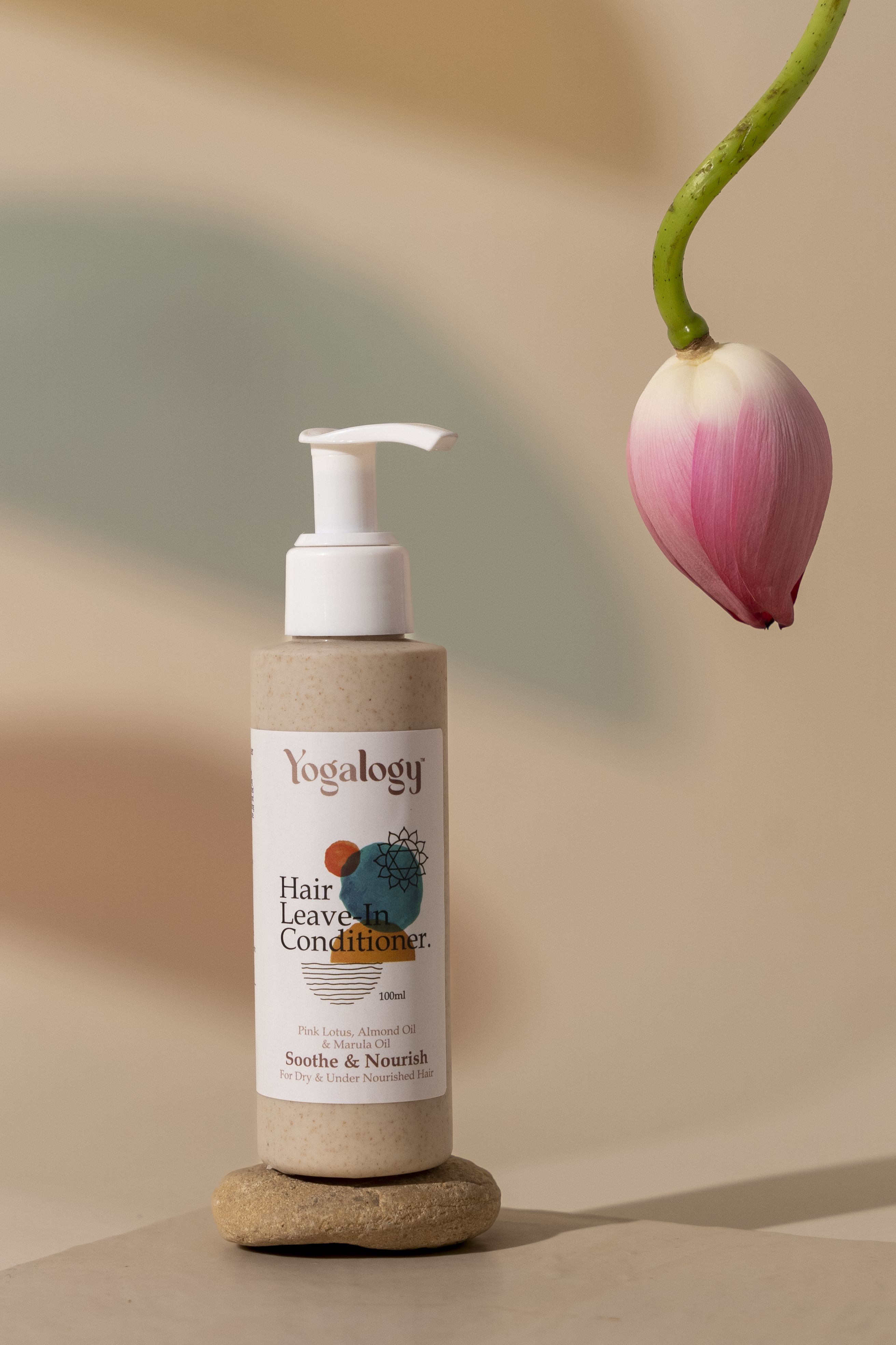 Yogalogy Soothe and Nourish Hair Leave-In Conditioner with Pink Lotus, Almond Oil and Marula Oil