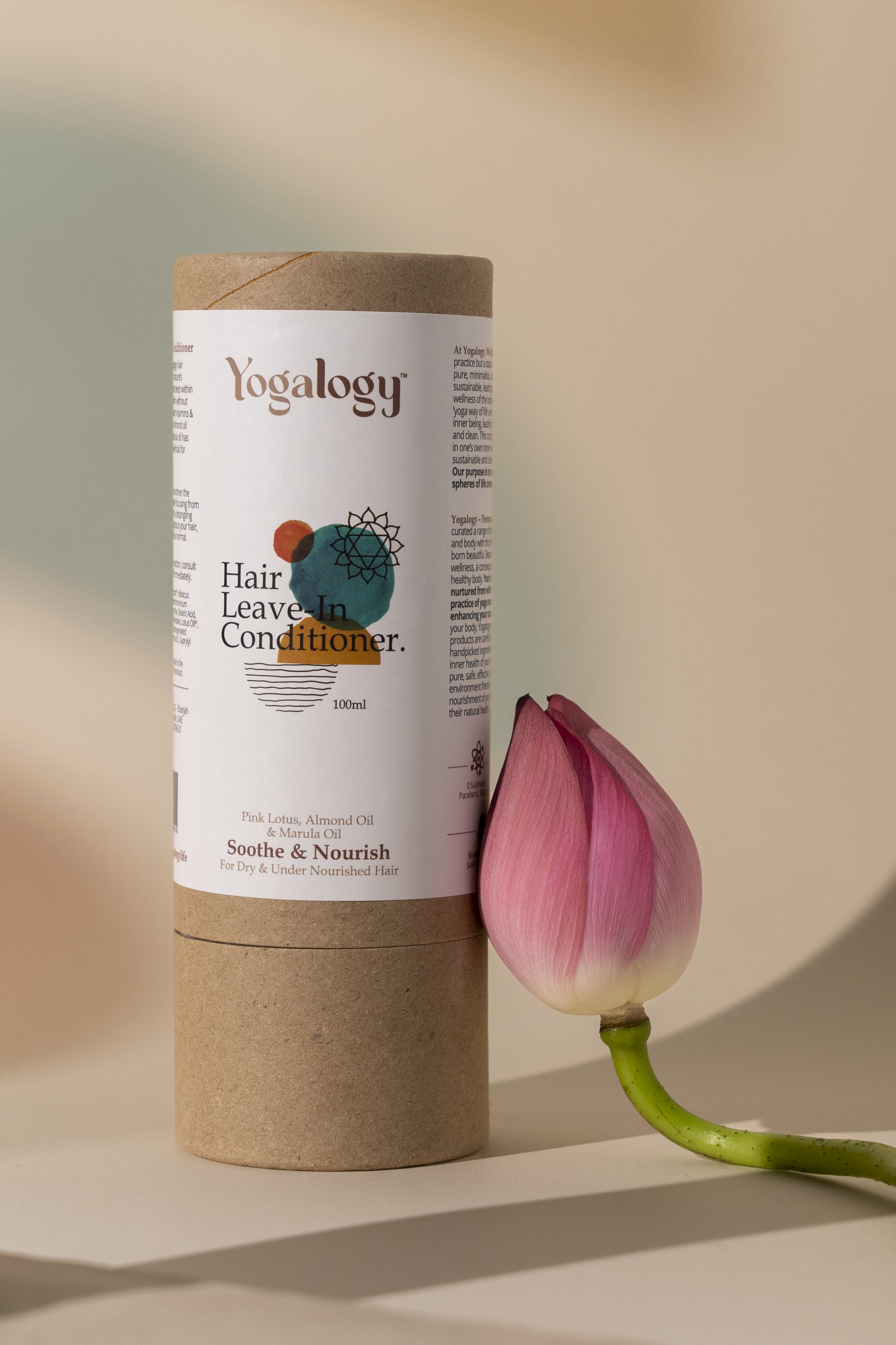 Yogalogy Soothe and Nourish Hair Leave-In Conditioner with Pink Lotus, Almond Oil and Marula Oil